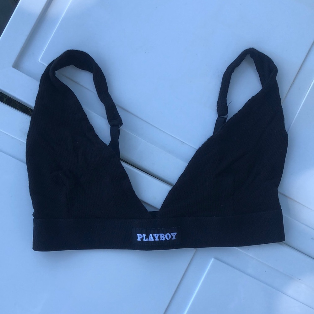 PLAYBOY Black Minimalist Bra Intimates